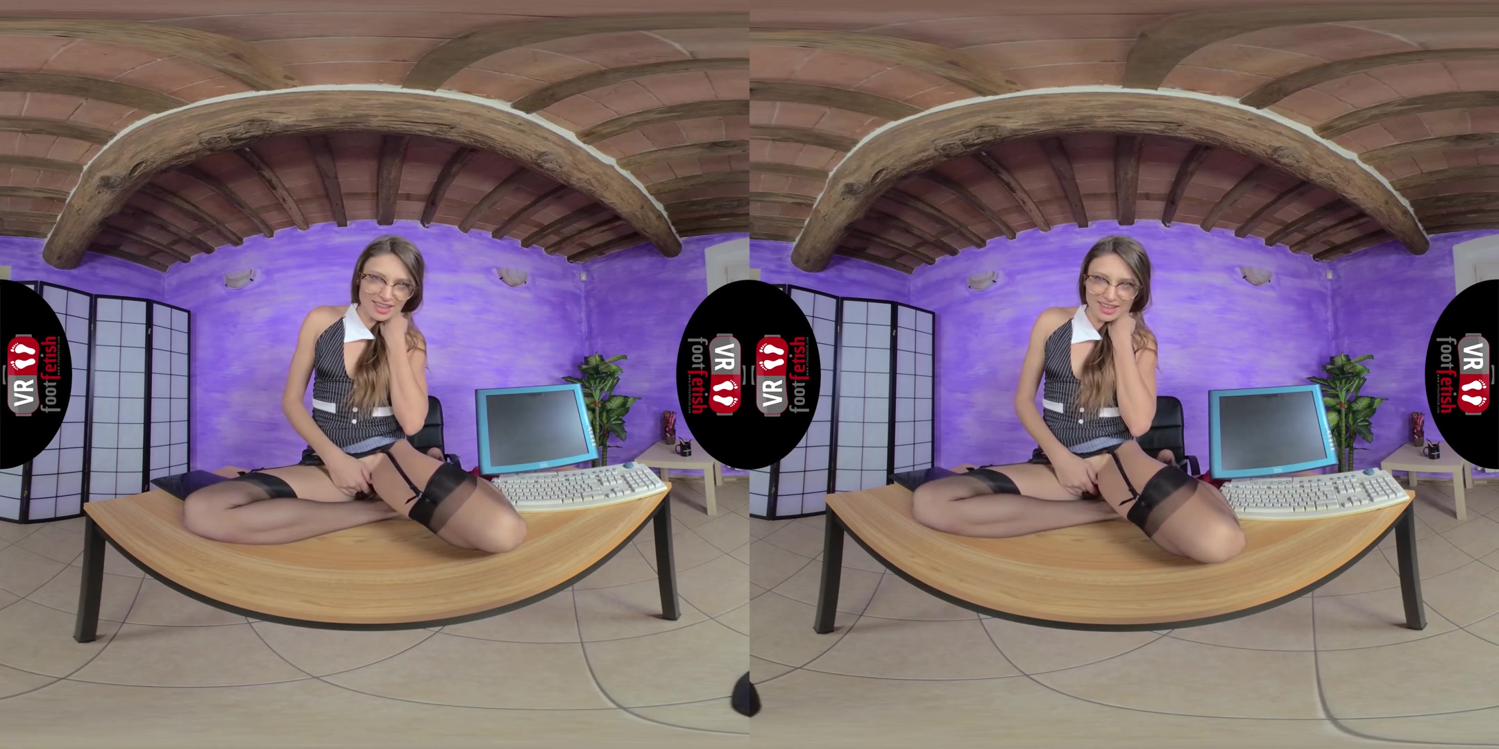 Smoking-Hot Secretary Talia Mint Rubs Her Pussy In Front Of You - VRFootFetish