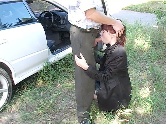 Redhead fucked in the face aperture on the side