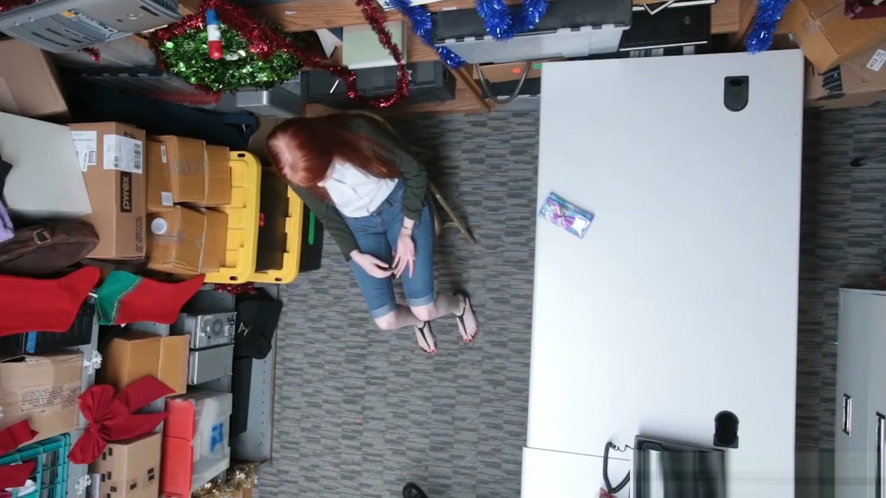 Redhead amateur teen 18+ caught shoplifting and fucked