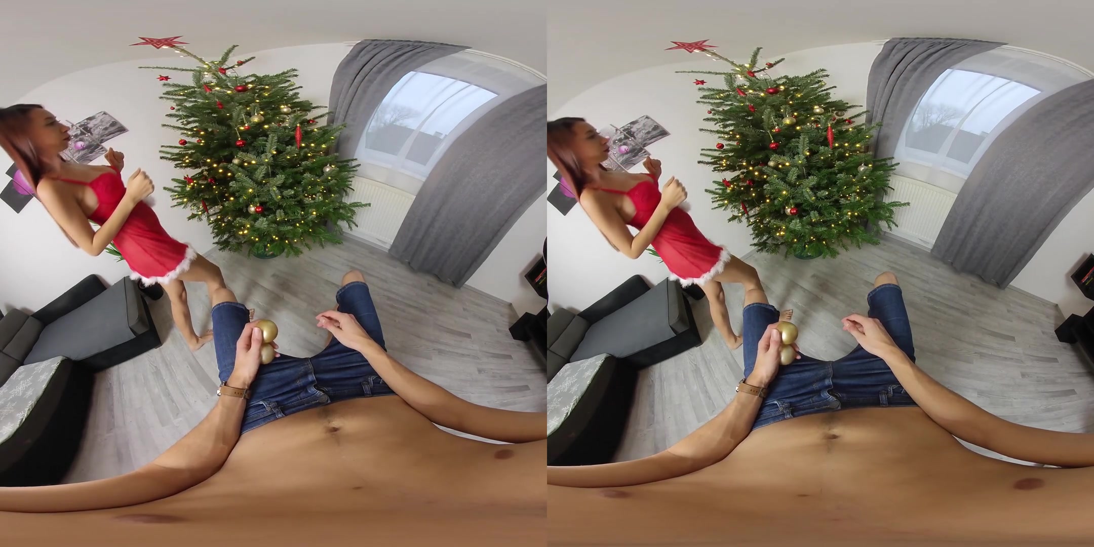 Merry Christmas - Big Tits Pornstar Blowjob and Reverse Cowgirl
