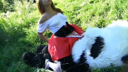 Little Red Riding Hood fucking with Panda in the wood