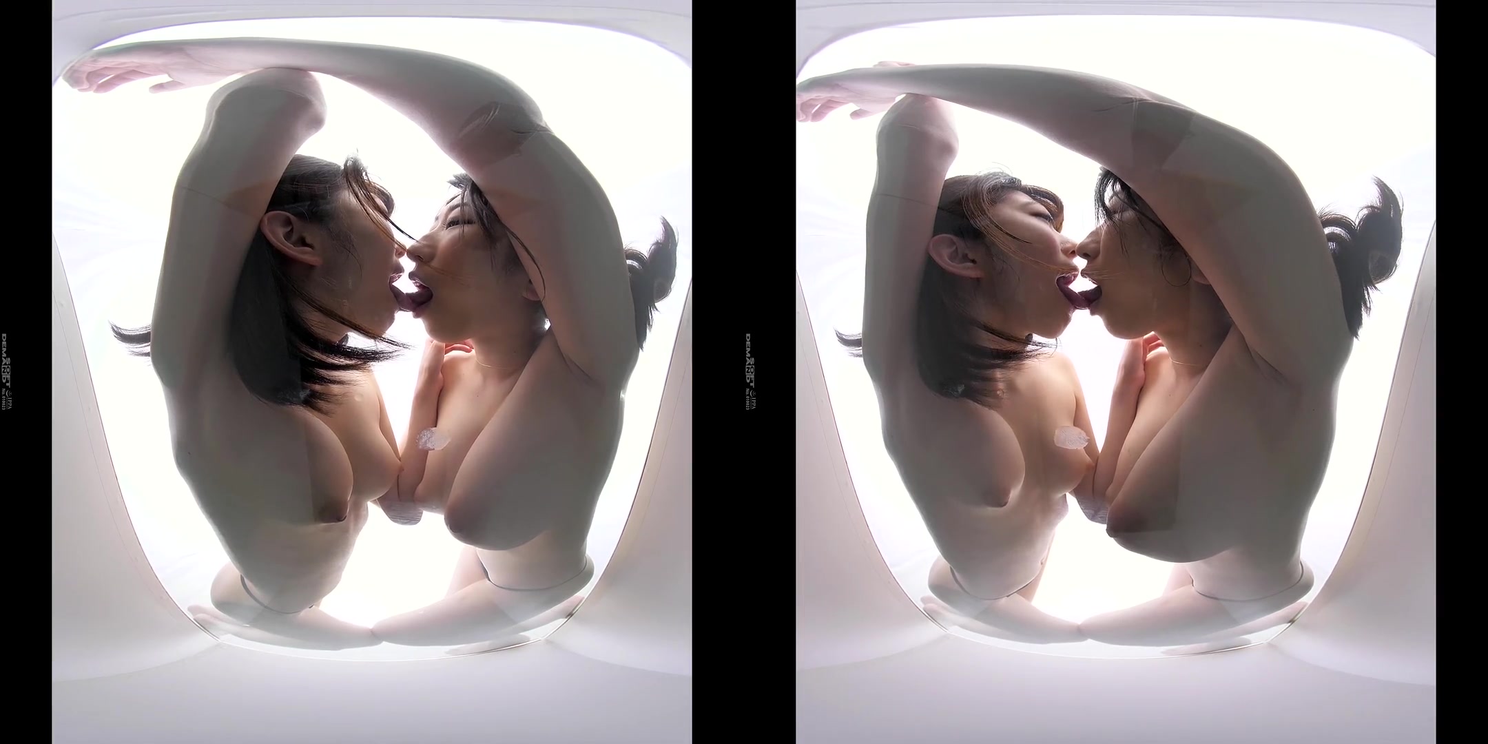 Great Sight! Lesbians Seen from Below VR; Japanese Big Tit Lesbians Making out and Playing 3D Porn