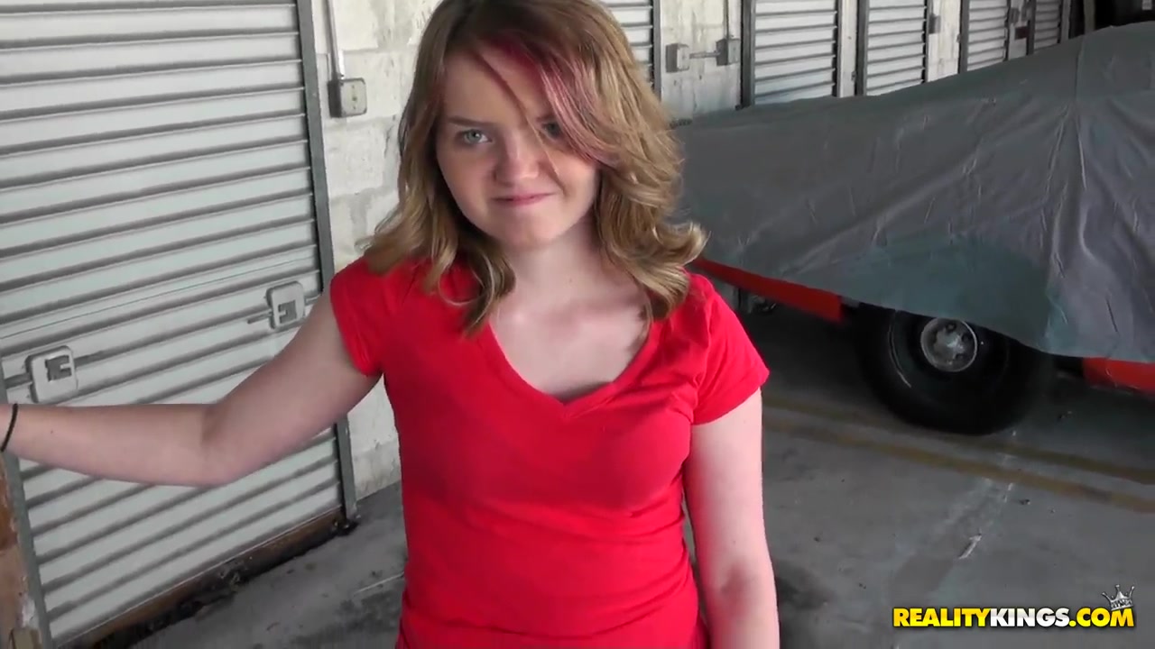 teen 18+ cutie sucking a cock for money in the garage