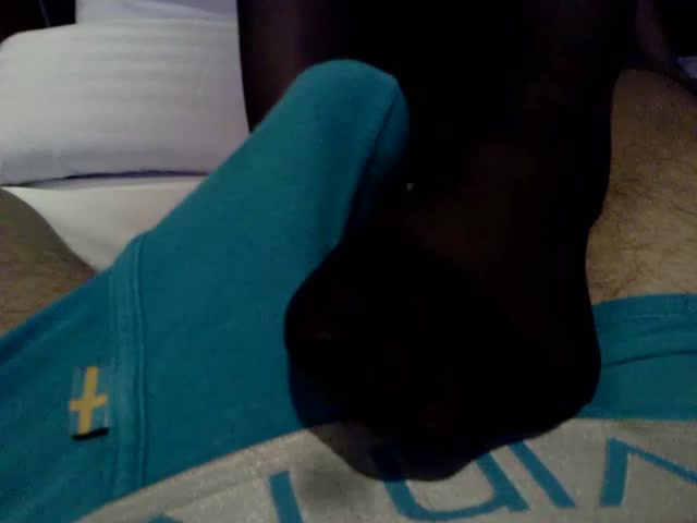 My lovely girlfriend foot-playing with my dick before sucking it