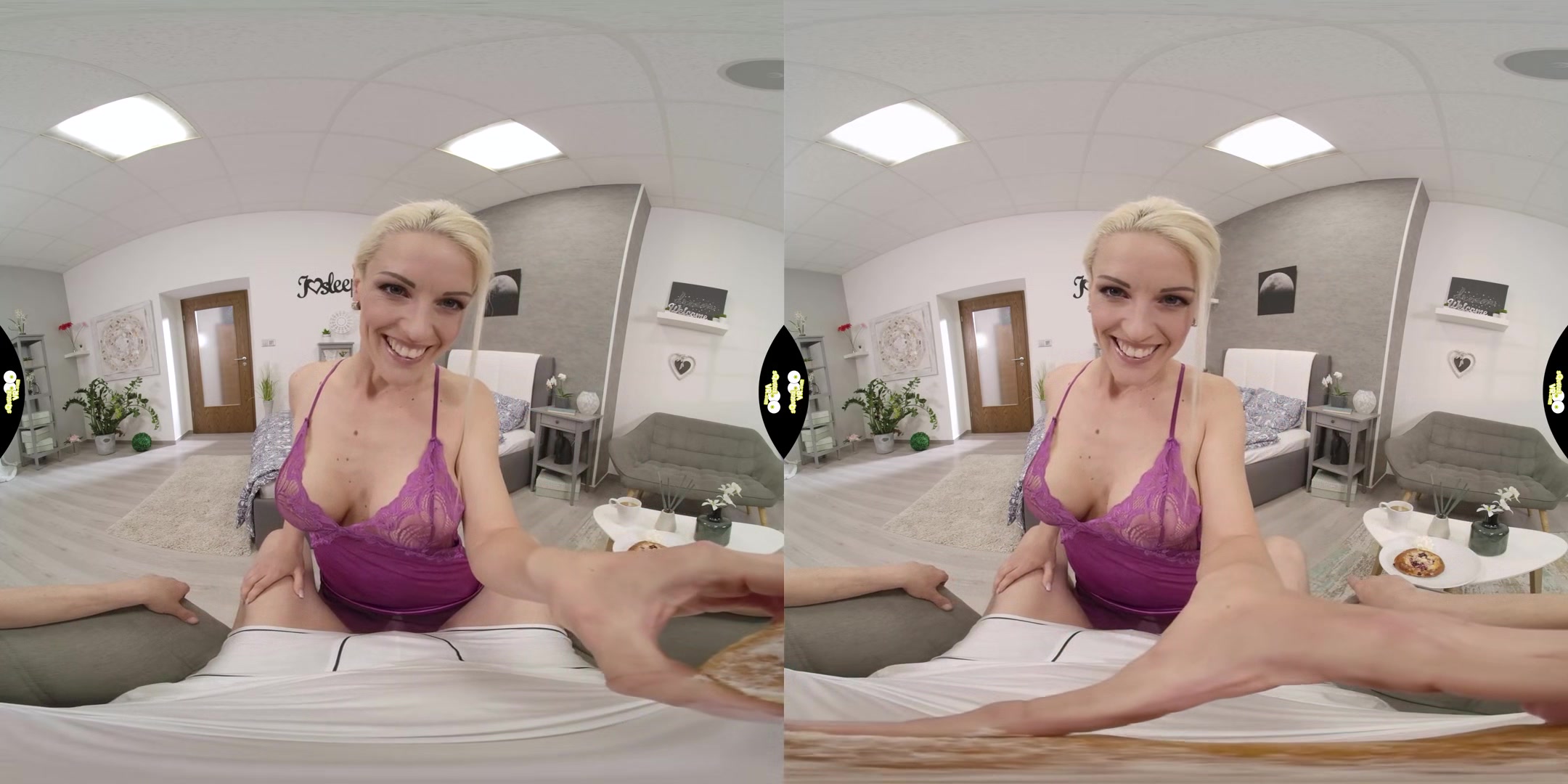 Breakfast from Amazing Blanche Bradburry; Big Tits Pornstar in a Silk Nightie