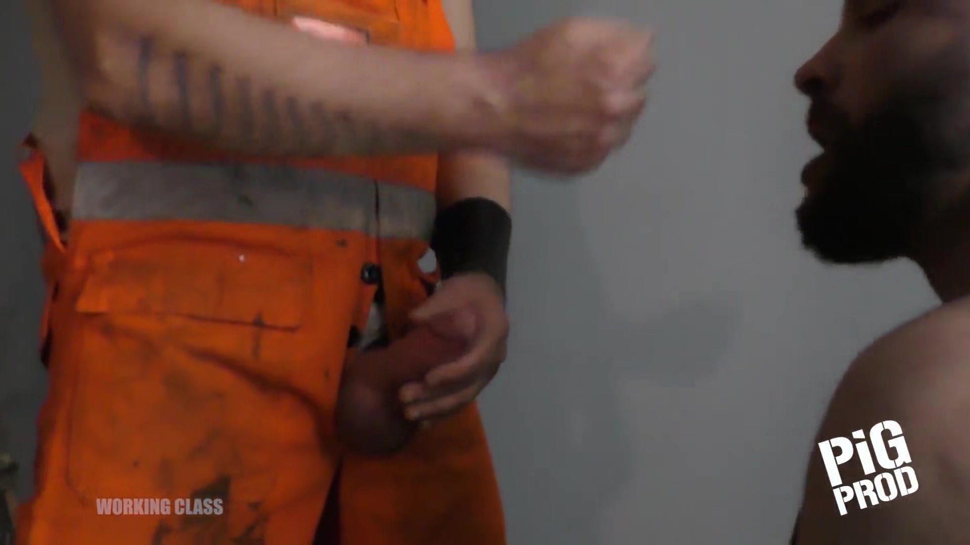 Worker boys sneaker sniffing, cock sucking