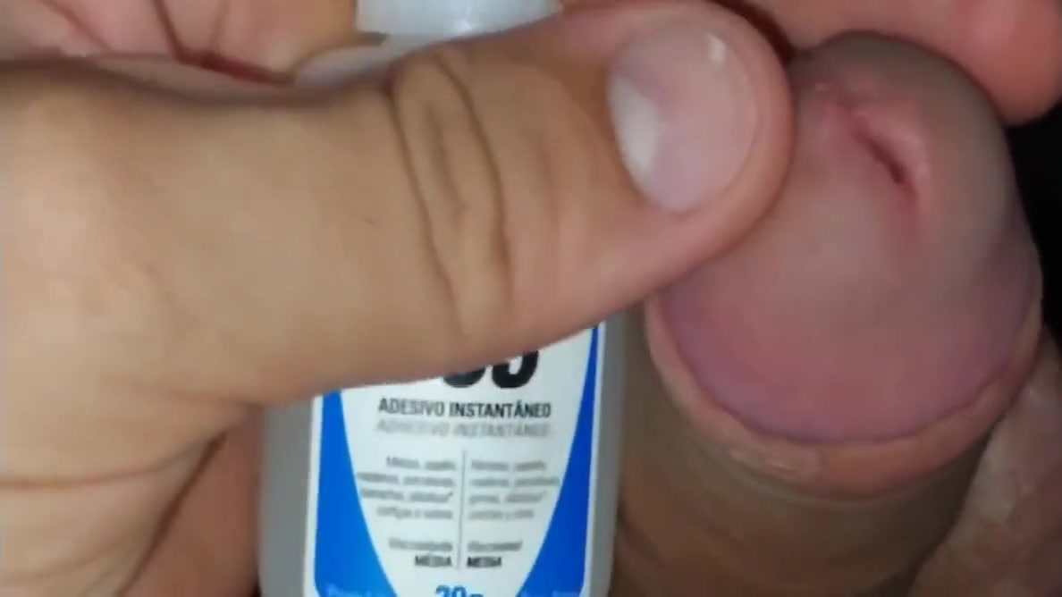 Stick Glued With Super Glue Applied Directly To The Glans