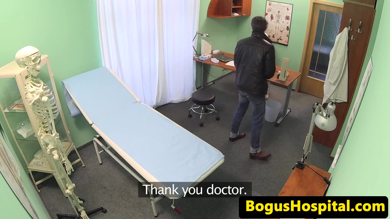 Gorgeous euro nurse collects patients cum