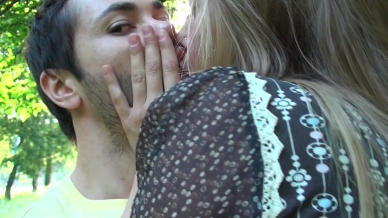 Lustful pair nudity flash and barefaced oral-sex in the park