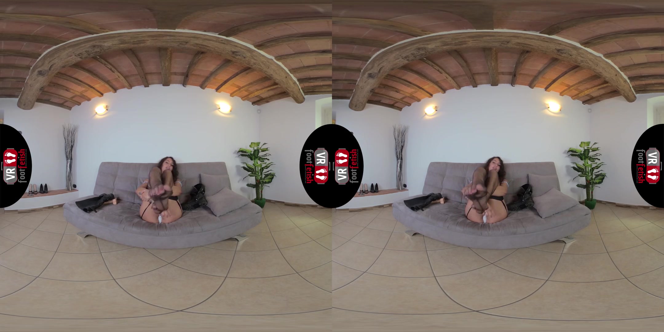Insanely Hot Thena Shows Off Her Sexy Body In Back Seam Stockings - Foot and Leg Fetish VR