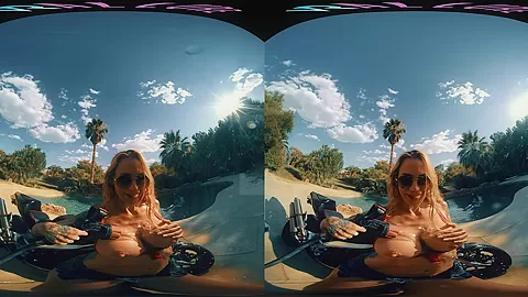 VRHUSH Busty blonde Sarah Jessie's naughty car wash