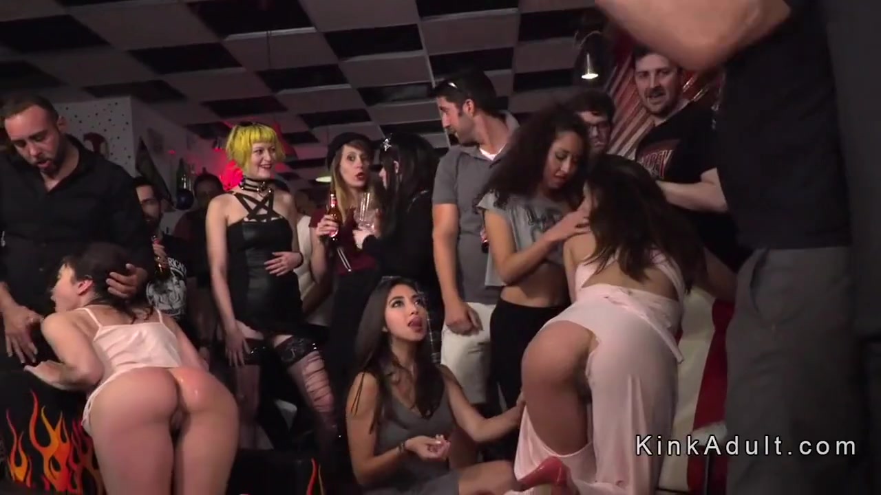 Hot Brunette Group Bdsm Fucked In Public