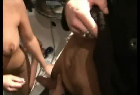Group sex video in which a broad does a naughty blowjob