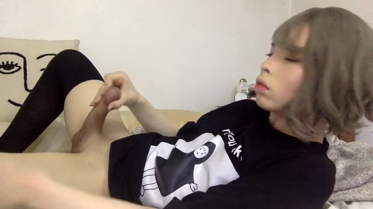 Cute Asian Trap Plays With Nice Cock