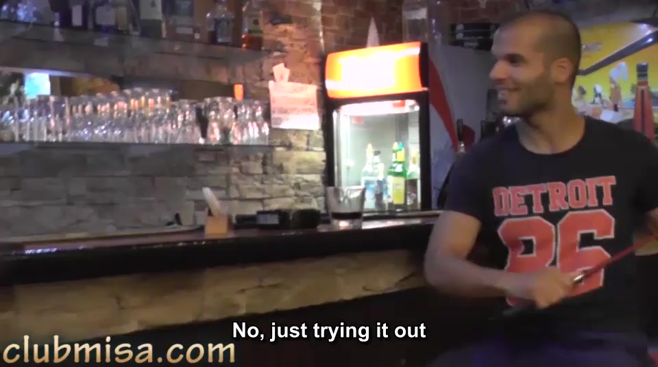 Sexy waitress fucks hard with horny customer