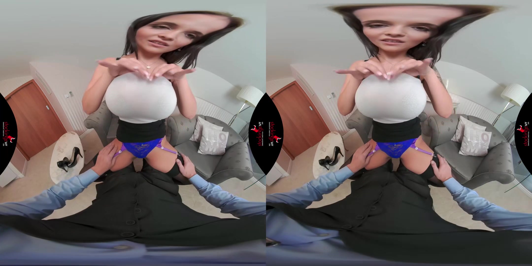 Working girl in stockings starring Jennifer Mendez