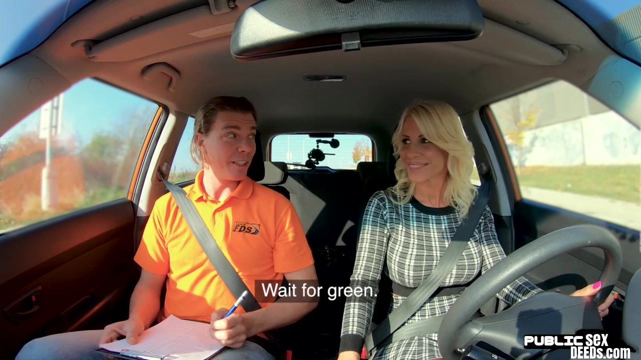 Busty milf publicly riding driving instructor