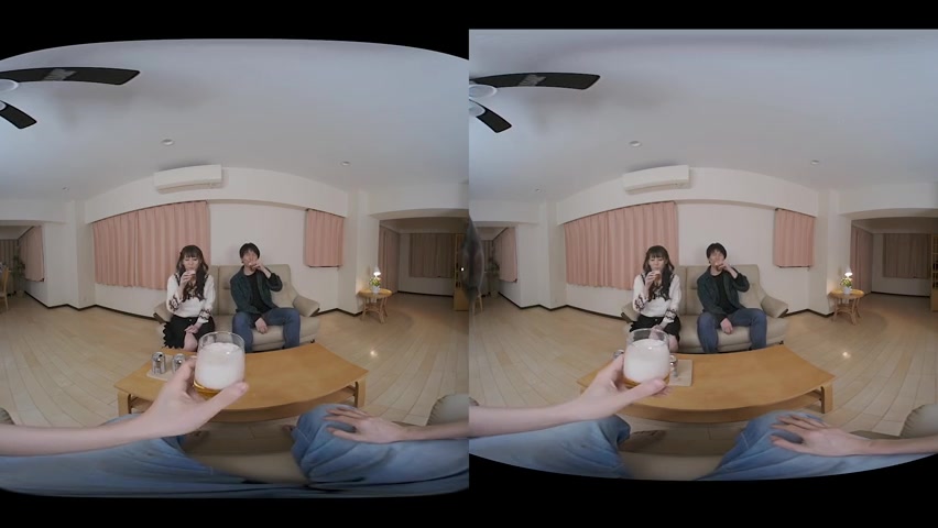 Maki Koizumi [VR] In Front Of Her Husband : I get weird when drink - Caribbeancom