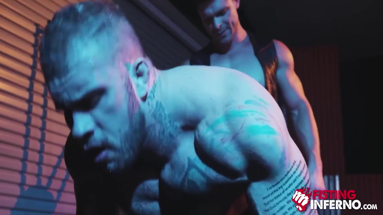 Beefy Stud Dominated By Leather Clad Hunk