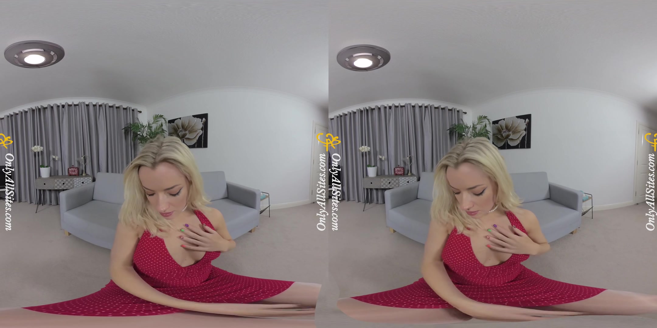 Grace Lily - Red Dress and Pantyhose - OnlyTease