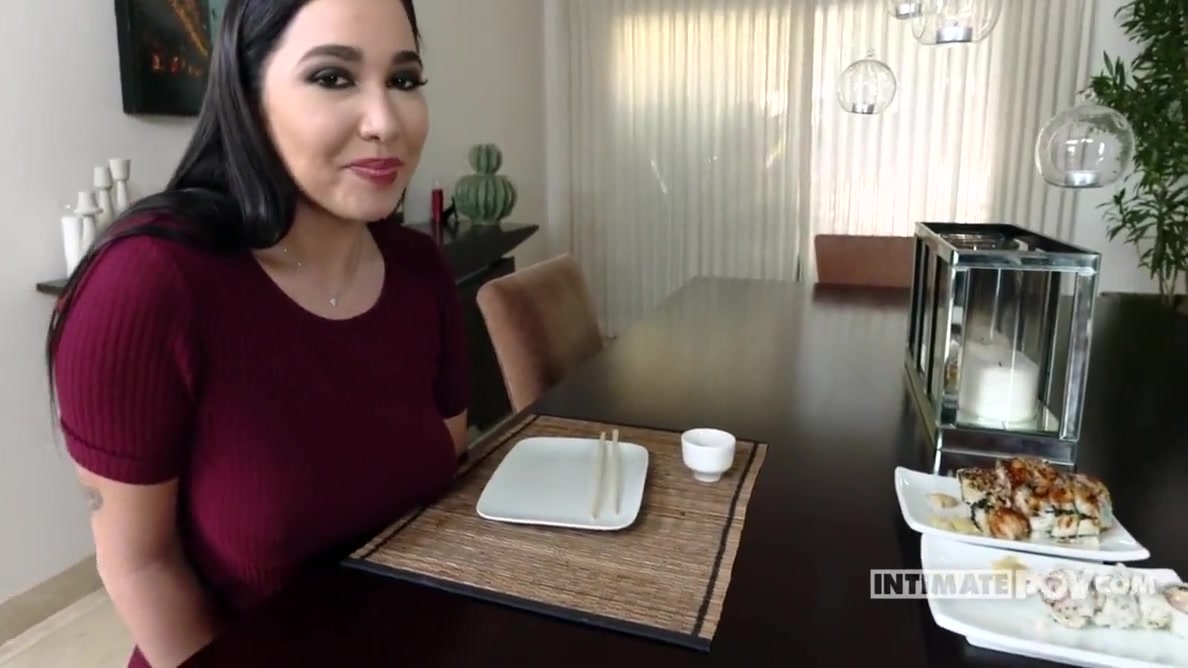 Curvy Brunette Serves The Dessert - Karlee Grey