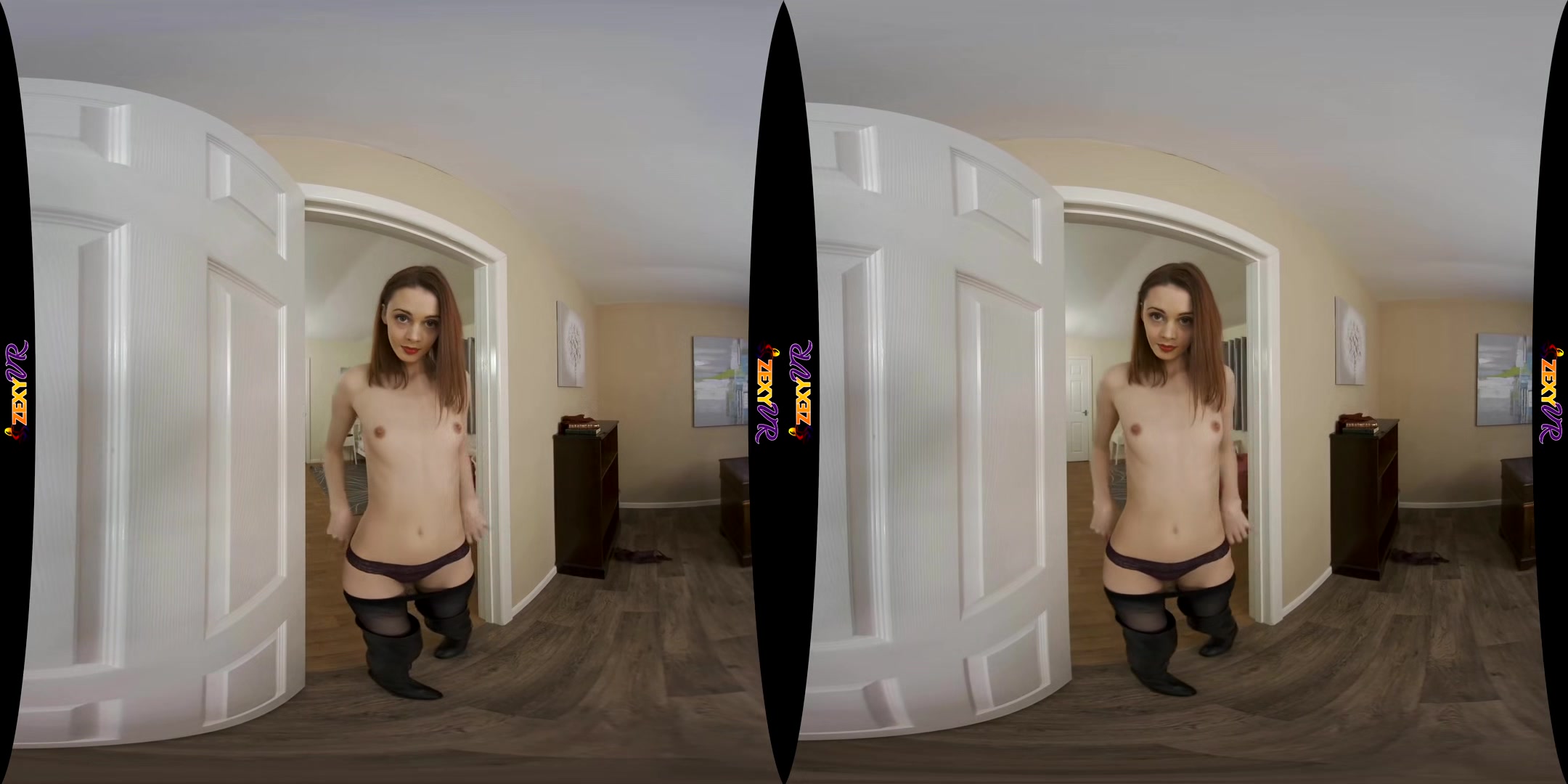 Dressed Up - Sexy Thin Redhead Solo Striptease - Sexlikereal