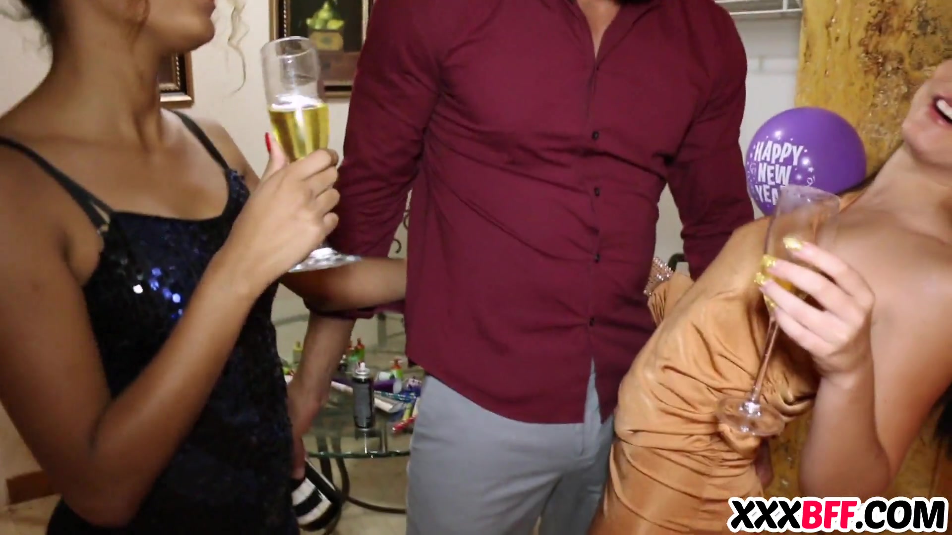 BFF Sharing Dick At New Years Eve
