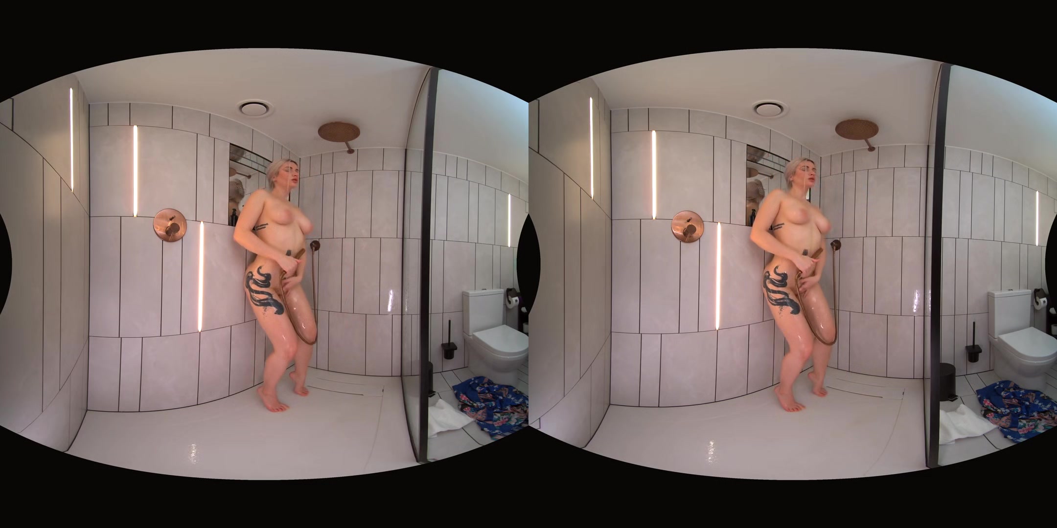 Big Tits Blond Shower Voyeur
