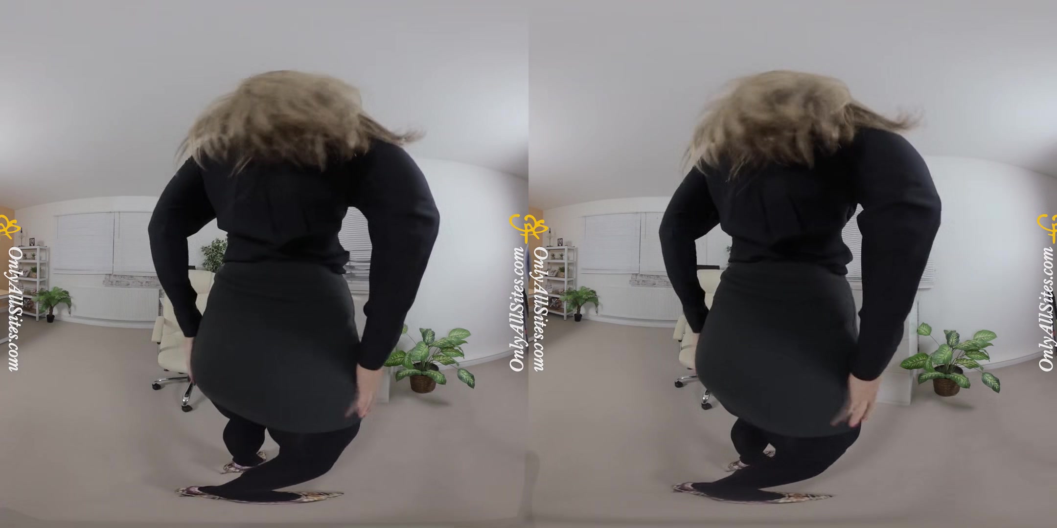 Blondie Rose - Sexy Secretary; Red Hot Blonde in Red Lingerie Solo Striptease