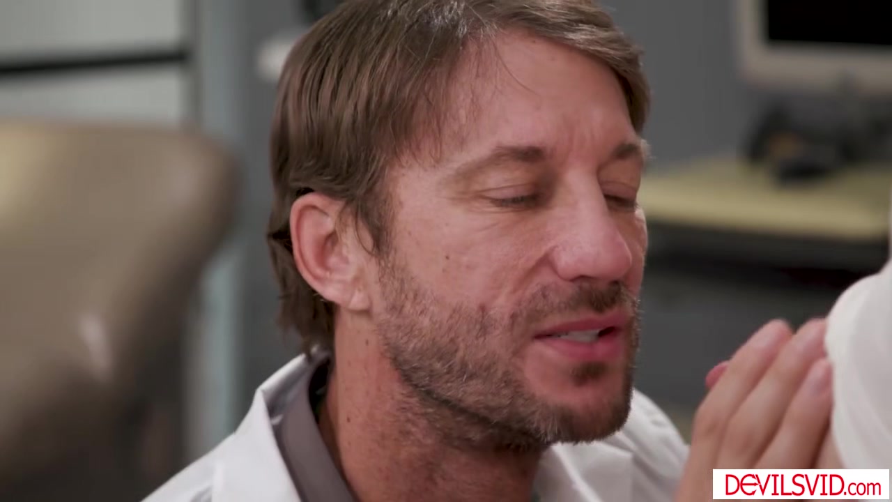 Husband watching big tits wife squirt fucking the doctor