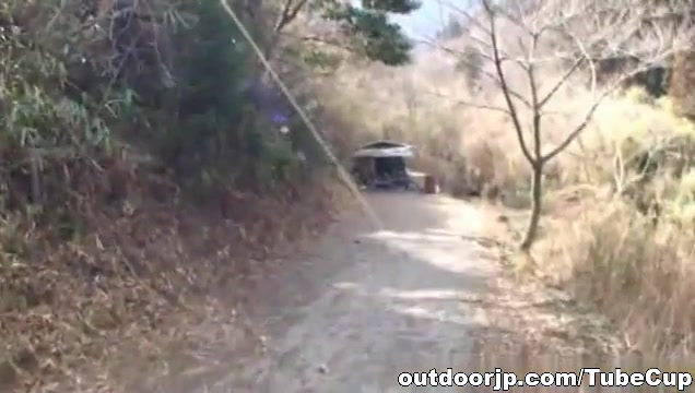 Nasty and skinny babe naked and teasing in the woods
