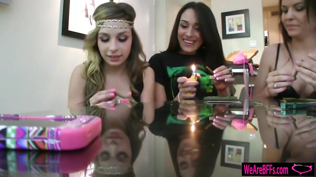 Carmen And Her Homegirls Weed Party And Shared A Cock Weed