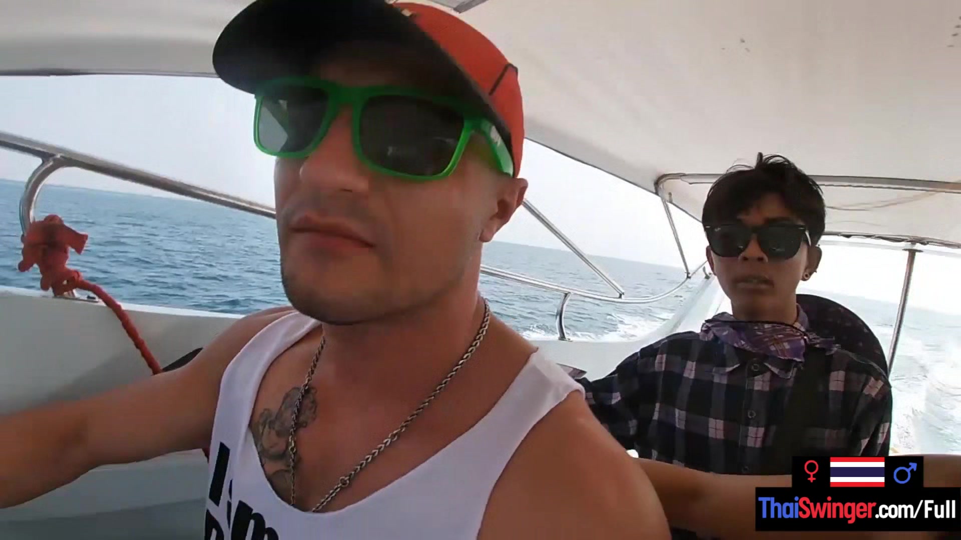 Rented a boat for a day and had sex on it with his Asian teen 18+ girlfriend