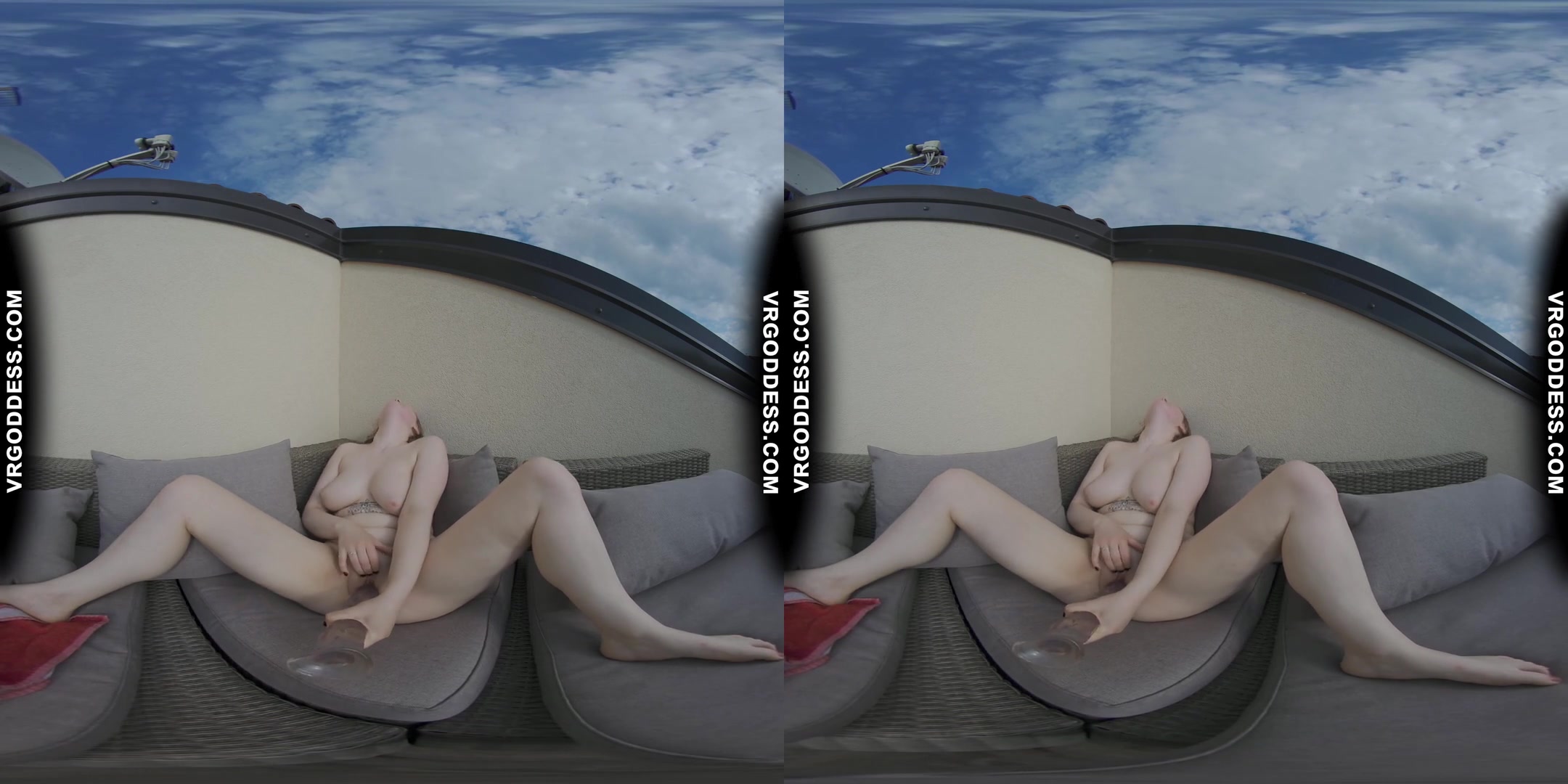 Diana Outdoor Balcony Masturbation First Time Finger In Ass And Anal Huge Dildo Pussy Stretch