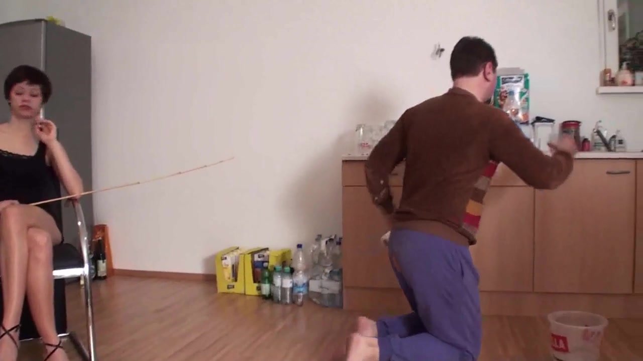 Two mistresses make him clean floor by Femdom Austria