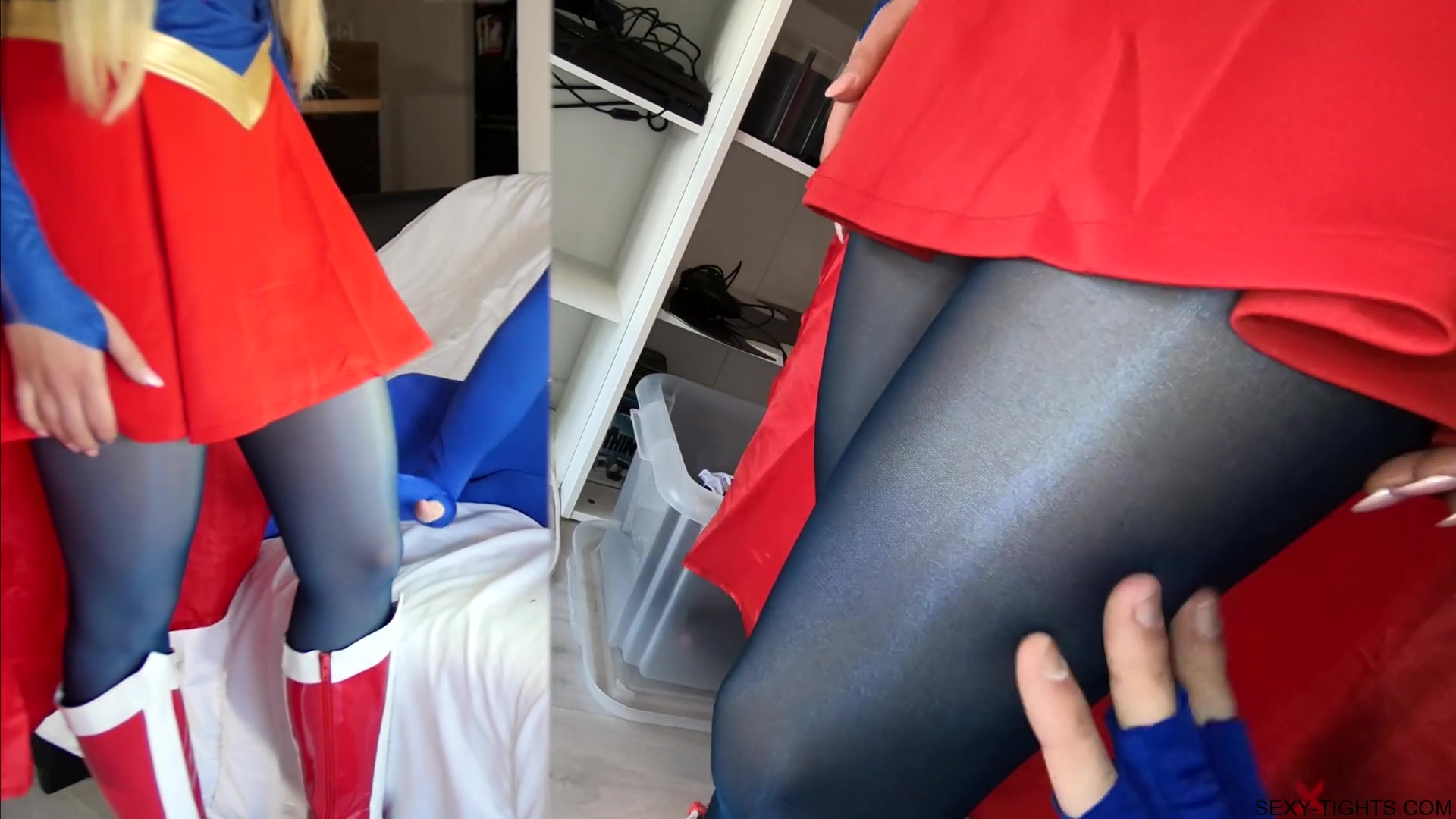 157 Gabi Gold Is Supergirl Fucked With Blue Nylon - Sex Movies Featuring Sexy Tights