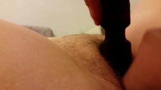 Chubby teen makes herself cum and squirt all over with her massager