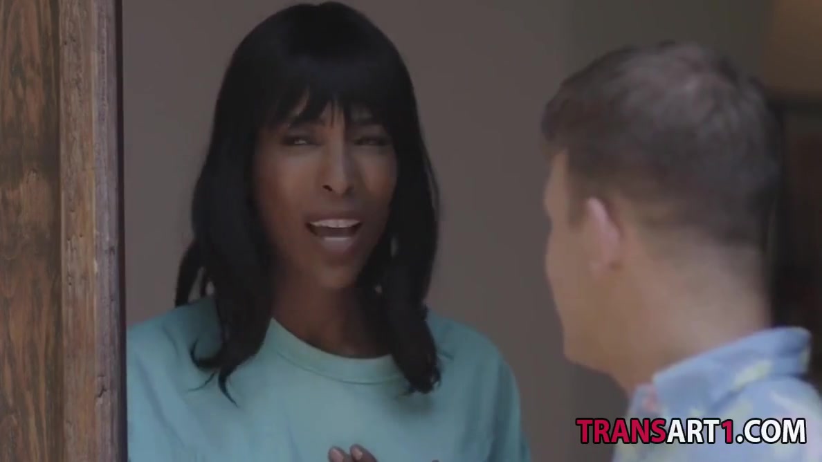 Two Guys Entertained By A Black Tranny With Natassia Dreams