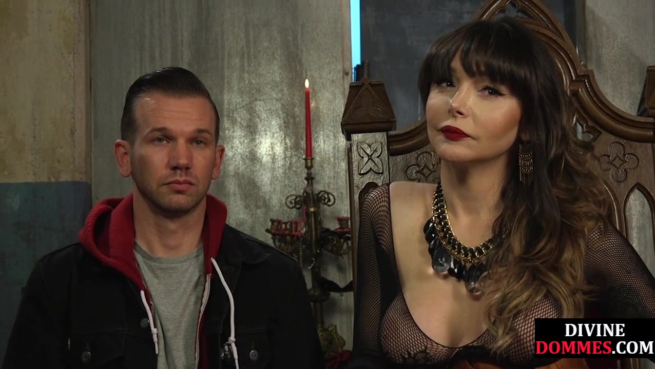 BDSM femdom busty lady pegs sub butthole before pussyfucked