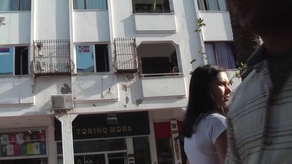 Brunette blows his cock