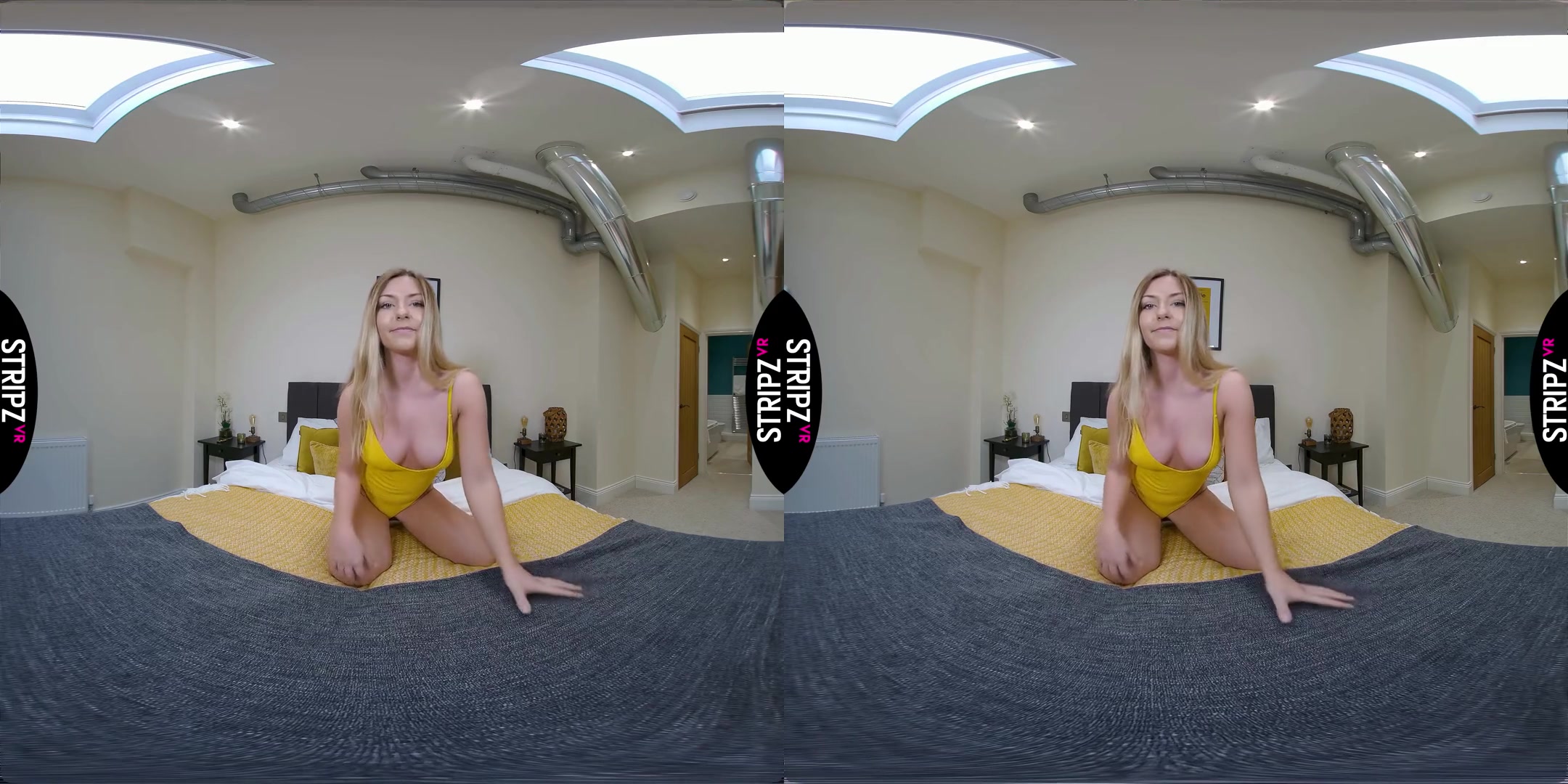 Buxom Babe - Big Tits Blonde Solo Striptease - SexLikeReal