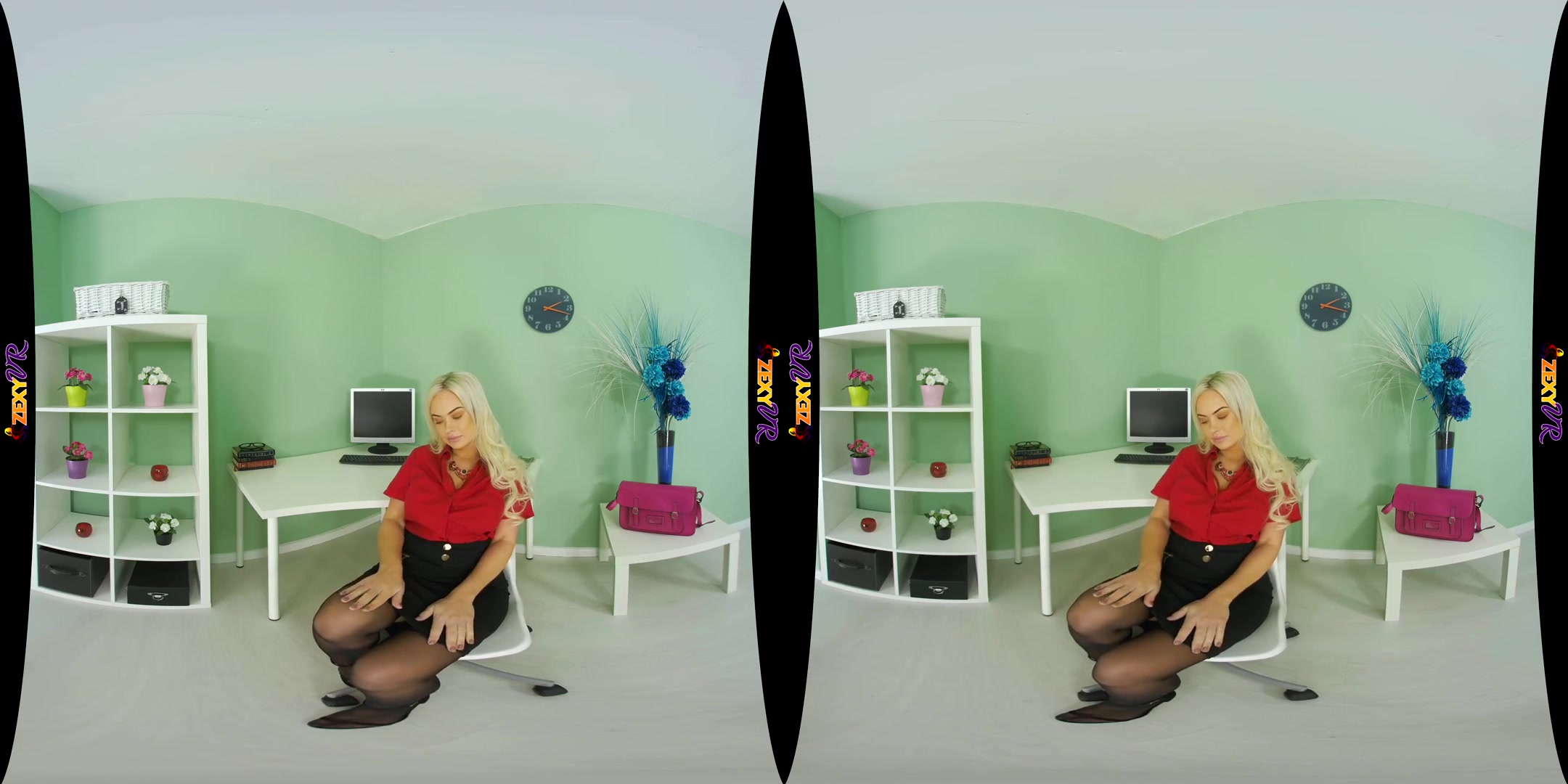 Workin' Hard - Busty Big Ass Office Stockings Striptease