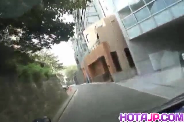 Miyo Kasuge licks and sucks cock in the car