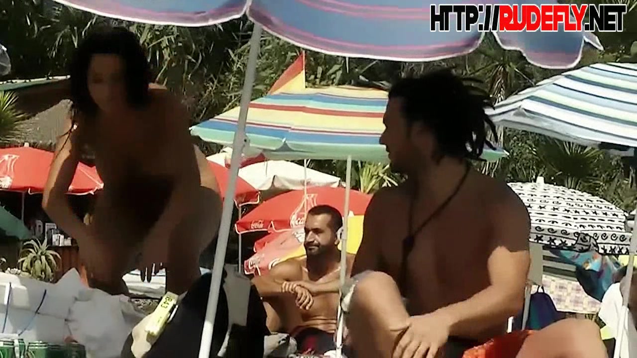 Various tempting sexy whores having great time on the public beach