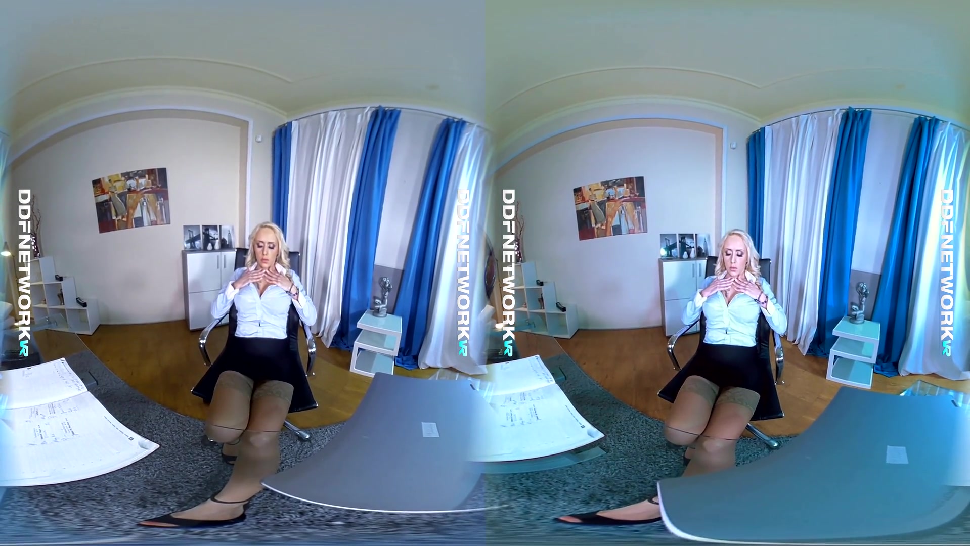 Christina Shine in Sexy and Horny: Gorgeous Solo Milf Pussy Play at the Office - DDFNetworkVR