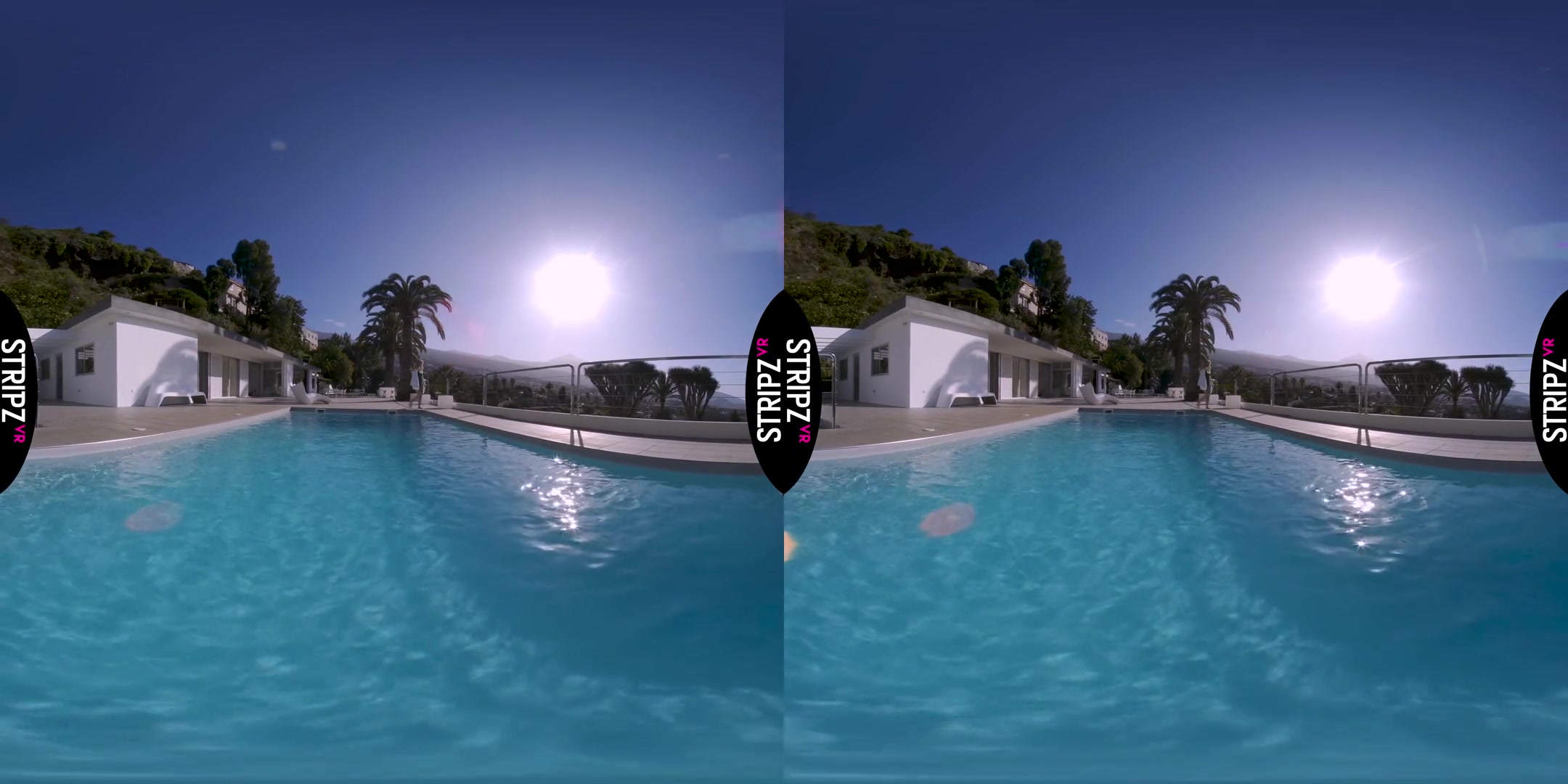 Take a Dip - Blonde with Long Legs Goes Skinny Dipping in the Pool
