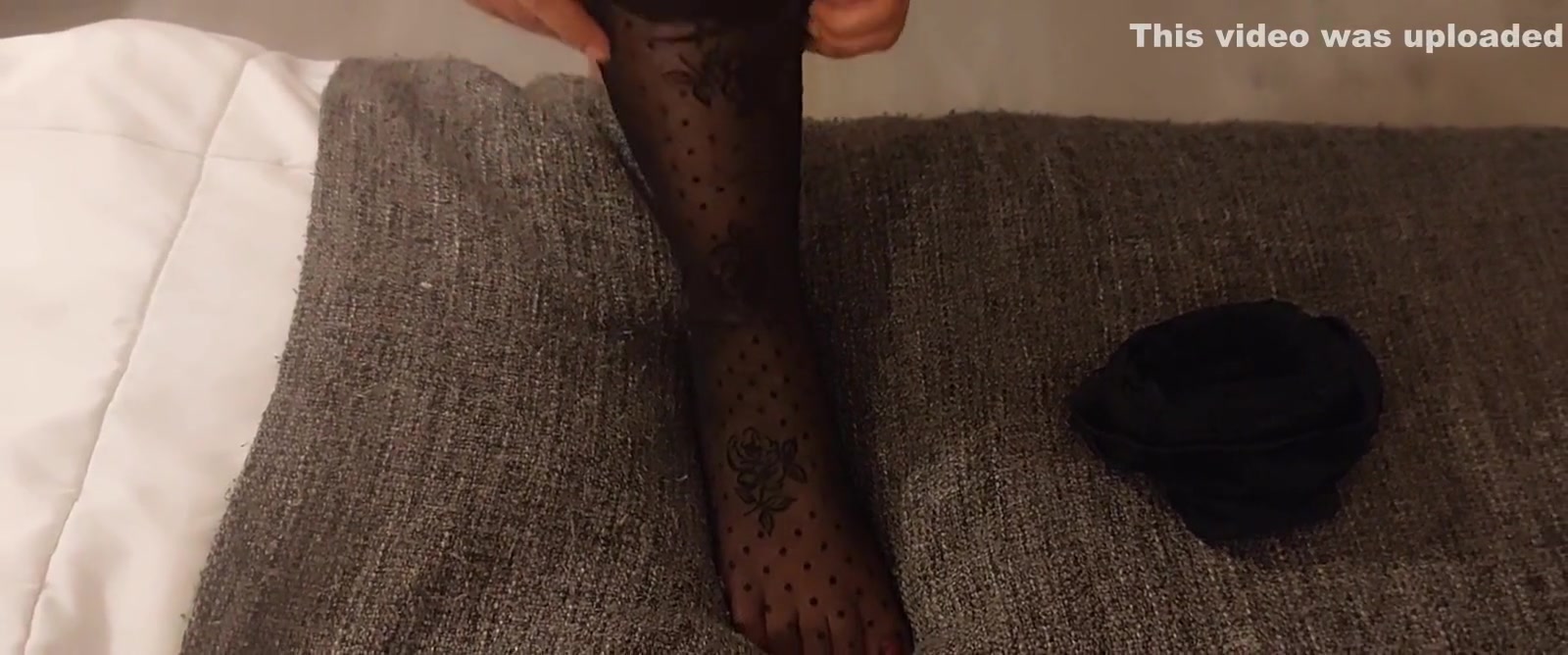 Foot Fetish Putting On Stockings