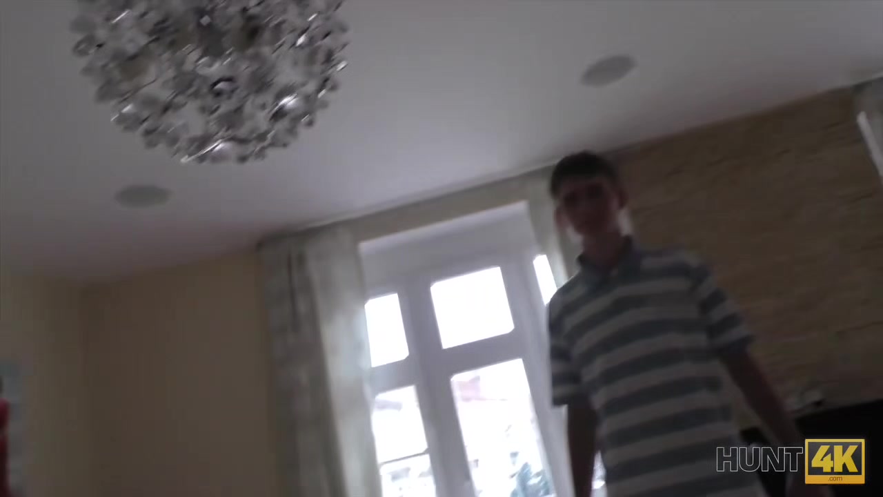 HUNT4K. Poor dude watches sexy girlfriend cheating on him for cash