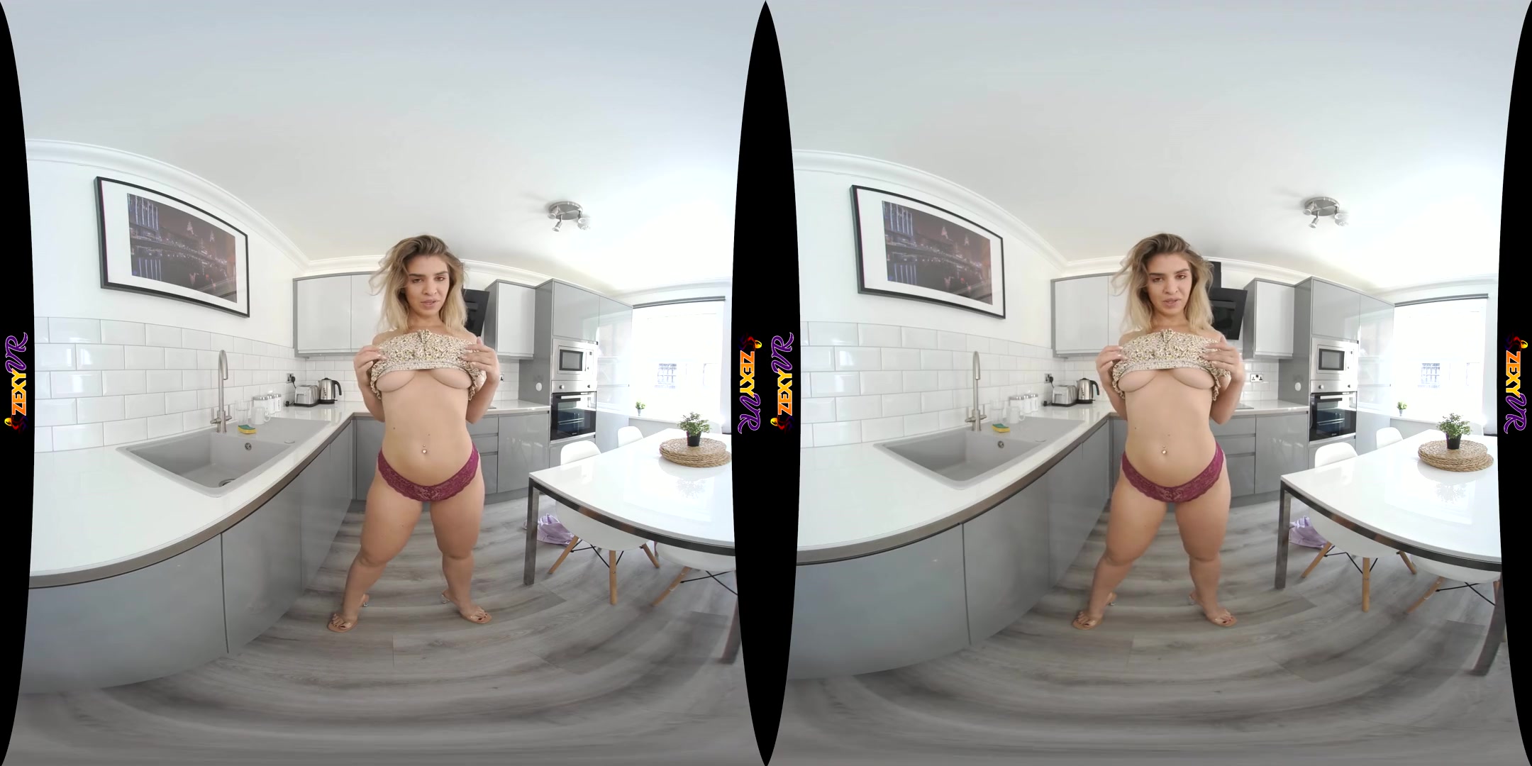 Kitchen Strip - Hot Busty Amateur Striptease VR