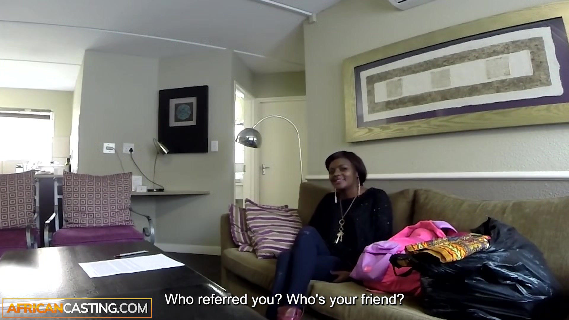 Ebony Model Performs Ancient Facial Interracial African Ceremony During Job Interview